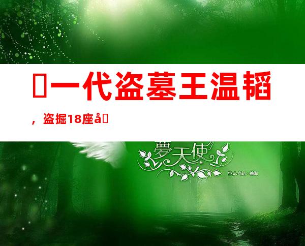 ​一代盗墓王温韬，盗掘18座唐代陵墓，下场如何？