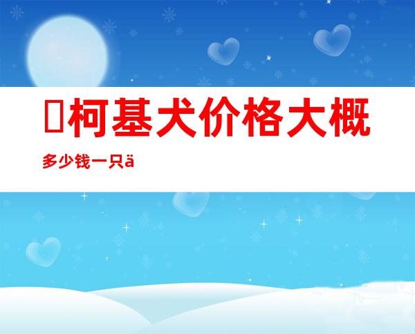 ​柯基犬价格大概多少钱一只?一千元起(性格温顺)