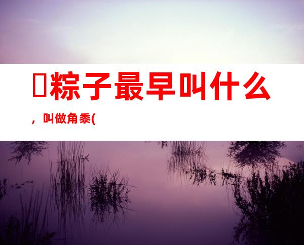 ​粽子最早叫什么，叫做角黍(用菰叶包着黍米成牛角形状)