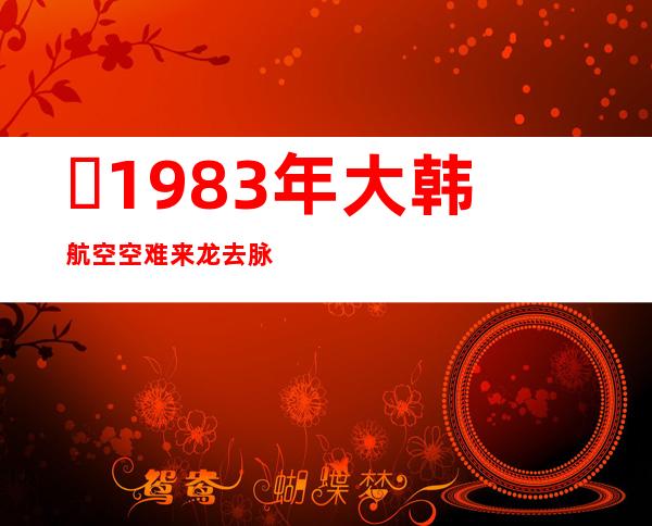 ​1983年大韩航空空难来龙去脉（互相扯皮的空难事件）