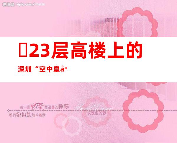 ​23层高楼上的深圳“空中皇宫”:违规建筑十几平，超奢华