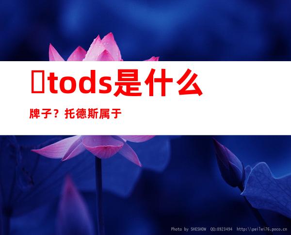 ​tods是什么牌子？托德斯属于几线品牌？