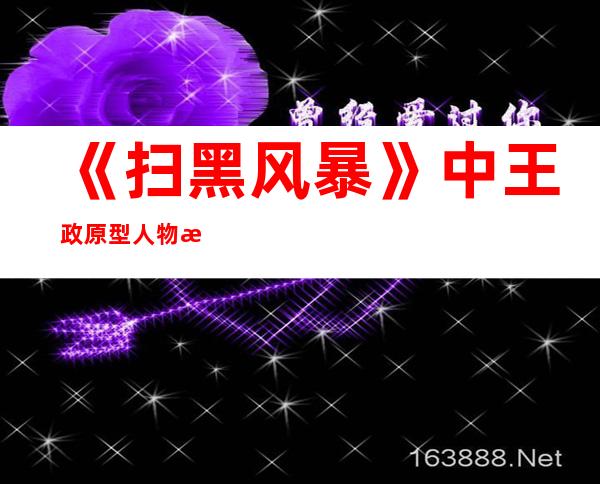 《扫黑风暴》中王政原型人物是谁？审判结果是什么？