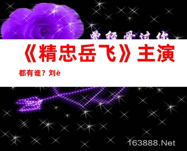 《精忠岳飞》主演都有谁？刘诗诗惊喜出现居然扮演她