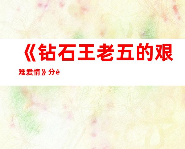 《钻石王老五的艰难爱情》分集剧情介绍 《钻石王老五的艰难爱情