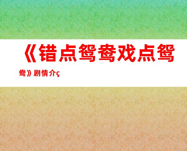 《错点鸳鸯戏点鸳鸯》剧情介绍以及大结局 《错点鸳鸯戏点鸳鸯》