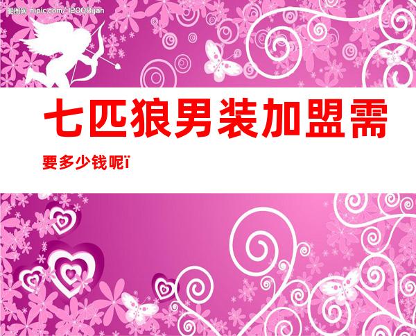 七匹狼男装加盟需要多少钱呢？为什么要选择七匹狼男装加盟，其优点是什么？