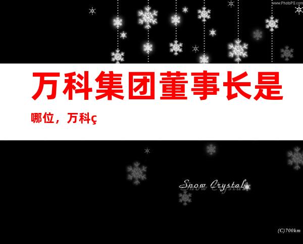 万科集团董事长是哪位，万科的发展现状是怎样的？