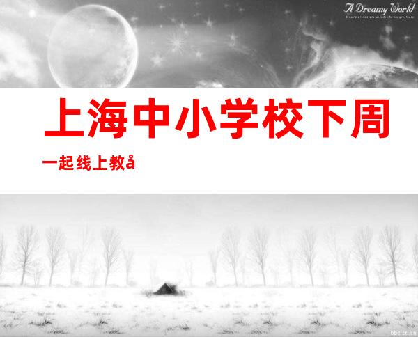 上海中小学校下周一起线上教学 初三、高三年级除外