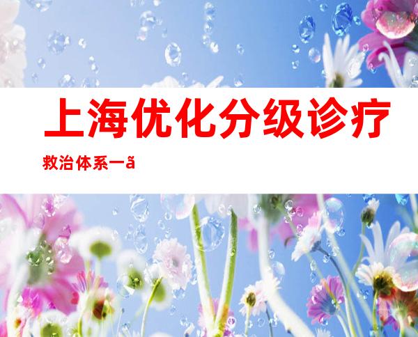 上海优化分级诊疗救治体系 一、二级医疗机构承担60%诊疗量