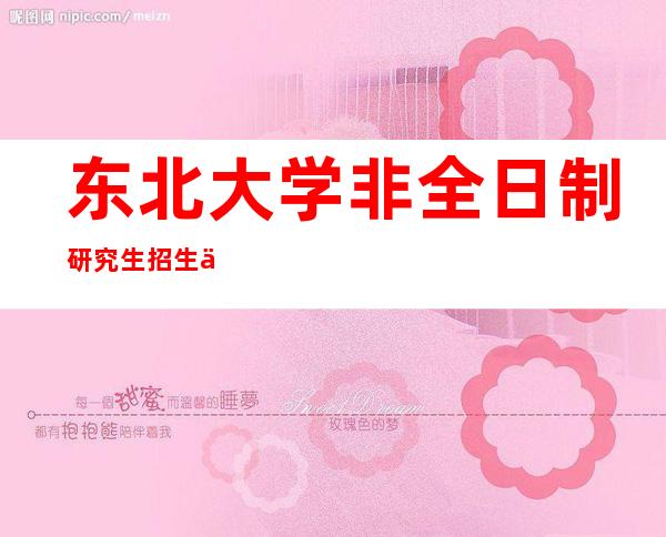 东北大学非全日制研究生招生专业（东北大学非全日制研究生招生简章）