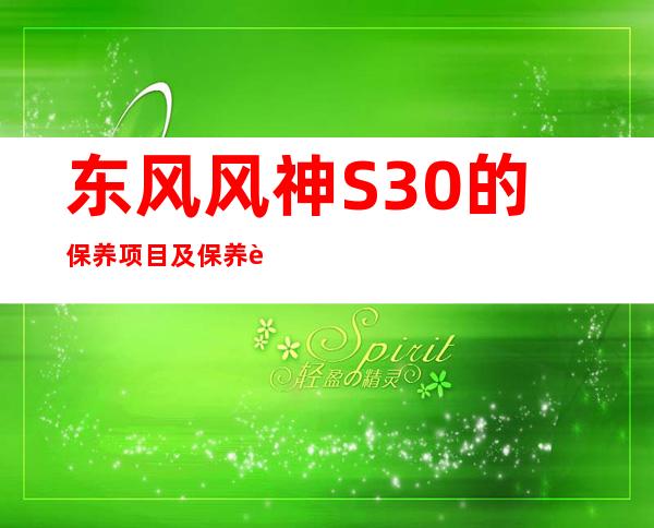 东风风神S30的保养项目及保养费用