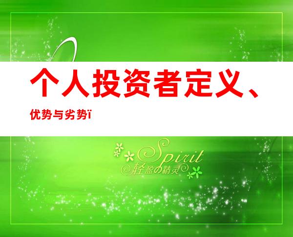 个人投资者定义、优势与劣势，个人投资者调研上市公司