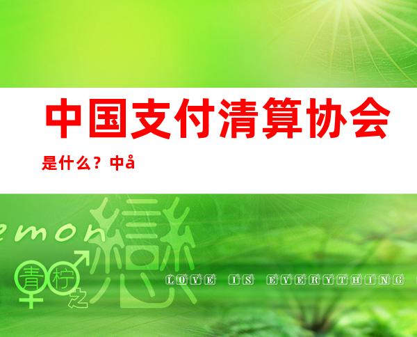 中国支付清算协会是什么？中国支付清算协会的作用是什么？