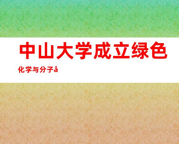 中山大学成立绿色化学与分子工程研究院 校长高松担任学术委员会主任委员