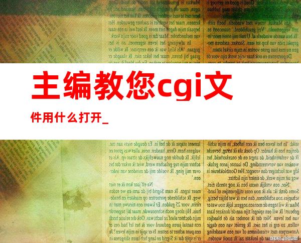 主编教您cgi文件用什么打开_