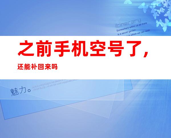 之前手机空号了,还能补回来吗（手机空号了还能补回来吗移动）