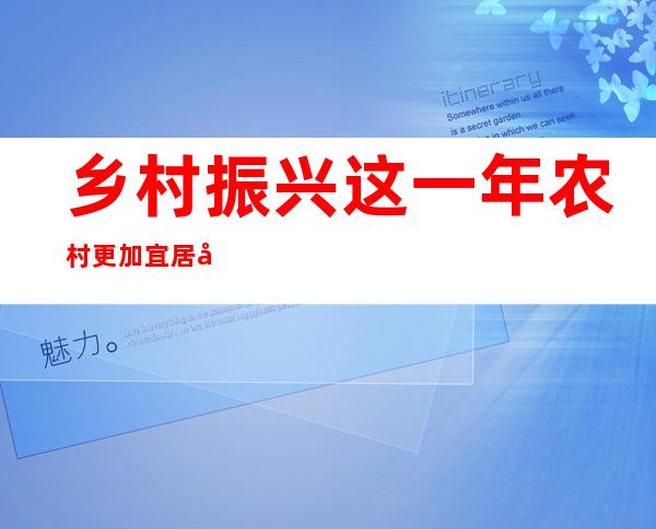 乡村振兴这一年 农村更加宜居宜业