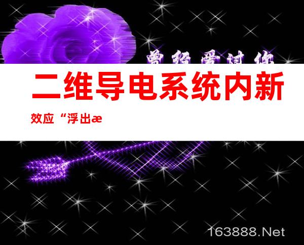 二维导电系统内新效应“浮出水面”