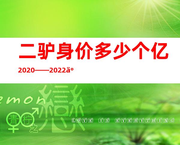 二驴身价多少个亿2020——2022二驴身价多少个亿