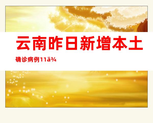 云南昨日新增本土确诊病例11例 新增本土无症状熏染者39例