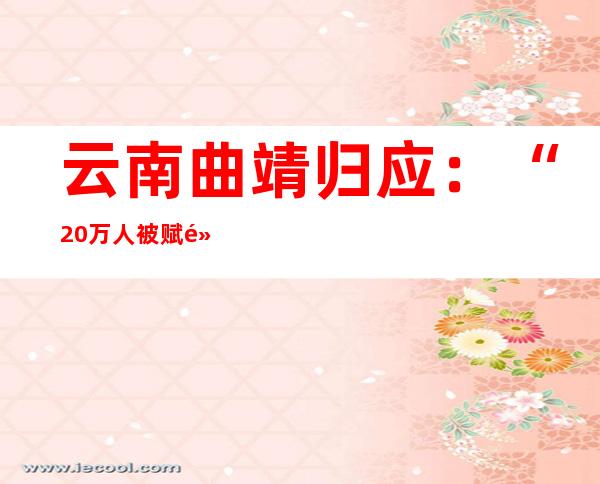 云南曲靖归应：“20万人被赋黄码”与“新开核酸检测企业”无联系关系