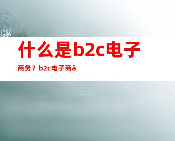 什么是b2c电子商务？b2c电子商务的盈利模式有哪些？