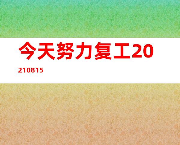 今天努力复工20210815