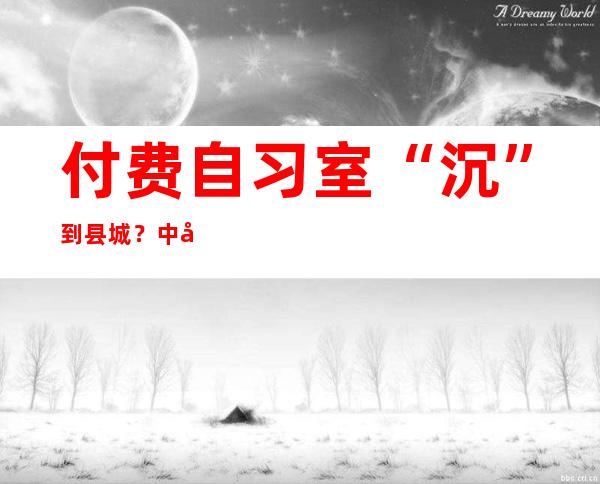 付费自习室“沉”到县城？中国年青人热中“费钱买自发”