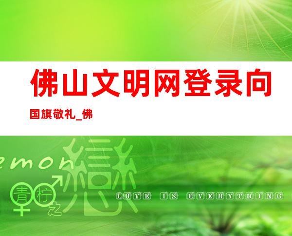 佛山文明网登录向国旗敬礼_佛山文明网网上祭英烈2022