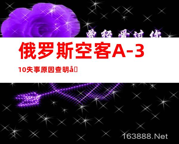 俄罗斯空客A-310失事原因查明:发动机出故障