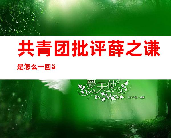 共青团批评薛之谦是怎么一回事呢？薛之谦认识到错误后删掉了微博！