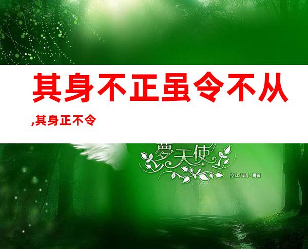 其身不正虽令不从,其身正不令而行什么教学原则_孔子说的其身正不令而行其身不正虽令不从