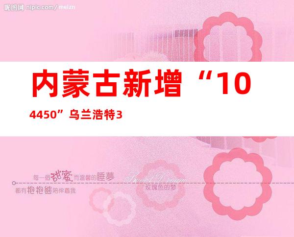 内蒙古新增“104+450” 乌兰浩特3天内不容许跨区域流动