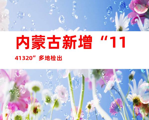 内蒙古新增“114+1320” 多地检出本土阳性熏染者