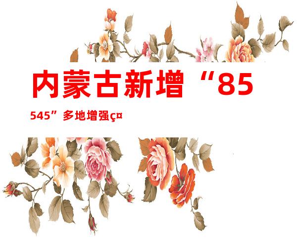 内蒙古新增“85+545” 多地增强社会见管控