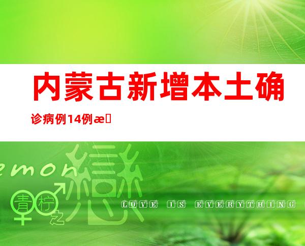 内蒙古新增本土确诊病例14例 新增本土无症状感染者10例