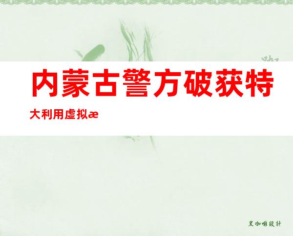 内蒙古警方破获特大利用虚拟数字货币洗钱案 涉案金额120亿元