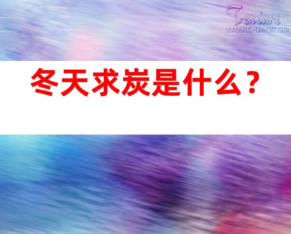 冬天求炭是什么？