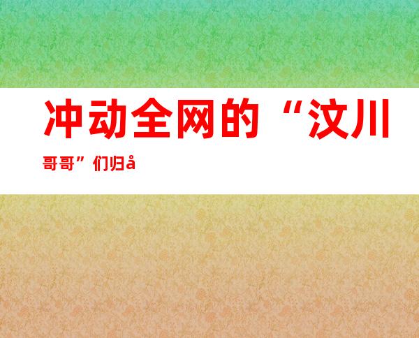 冲动全网的“汶川哥哥”们归家：这是咱们应当做的