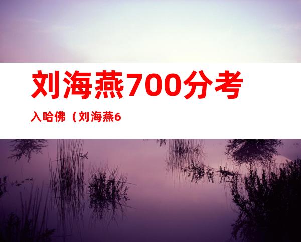 刘海燕700分考入哈佛（刘海燕698分是真的吗）