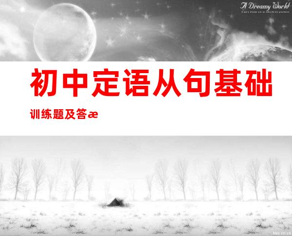 初中定语从句基础训练题及答案（初中定语从句专项训练及答案）