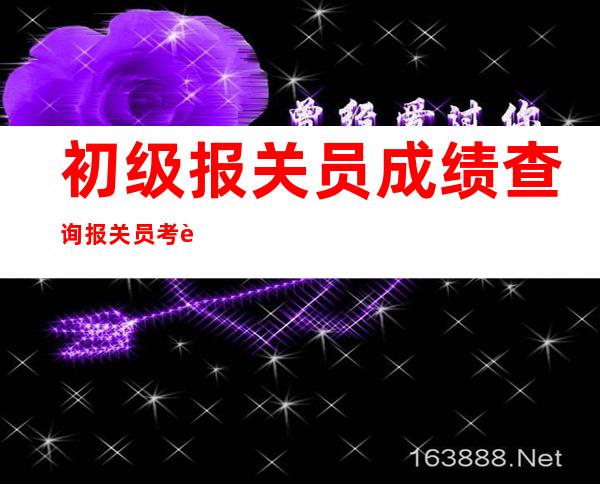 初级报关员成绩查询 报关员考试成绩查询