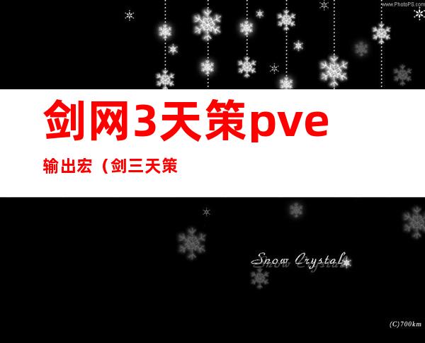 剑网3天策pve输出宏（剑三天策宏）