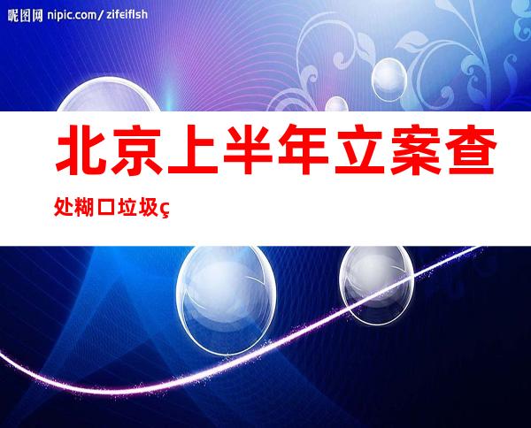 北京上半年立案查处糊口垃圾类背法举动4.11万起