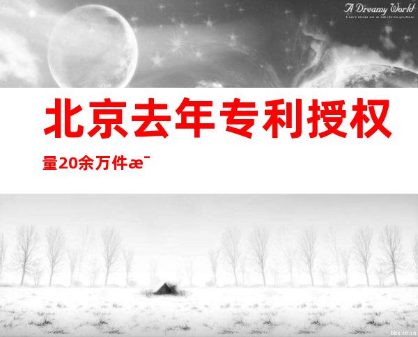 北京去年专利授权量20余万件 每万人发明专利拥有量全国第一