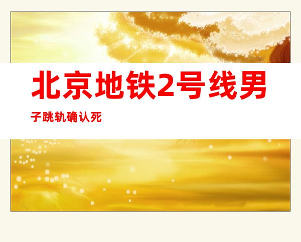 北京地铁2号线男子跳轨确认死亡 警方称系自杀