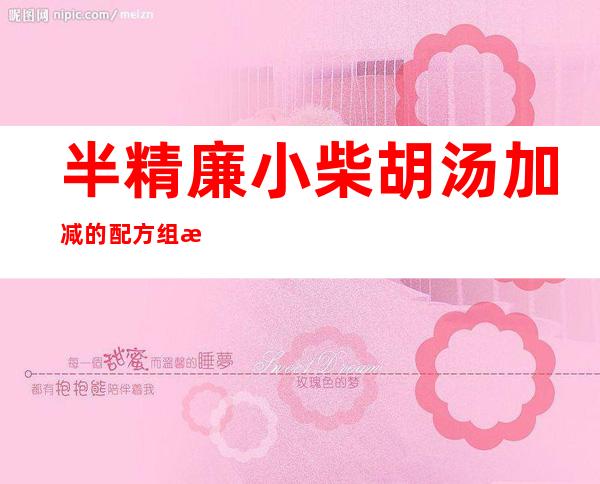 半精廉小柴胡汤加减的配方组成、作用及功效、经验