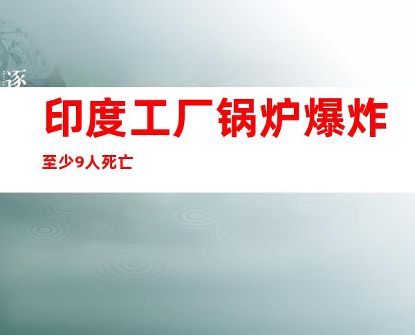 印度工厂锅炉爆炸 至少9人死亡