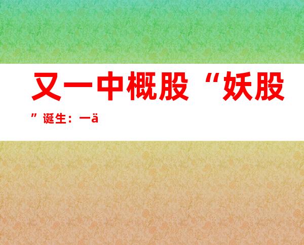 又一中概股“妖股”诞生：一上市，就暴涨30倍